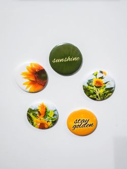 Handmade Sunflower Bottle Opener Fridge Magnets - Set of 5