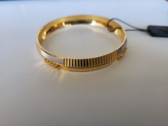 Audi Design pure 22k Gold Plated  kada for Mens