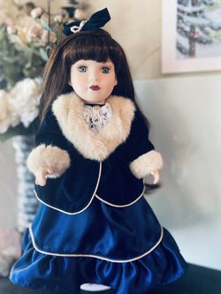 Vintage mannered doll dressed up 17"