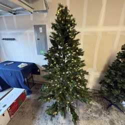 Artificial Christmas Tree 7.5 ft. LED Pre-Lit Color Changing Wesley Long Needle Pine