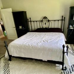 Antique Wrought Iron King Bed Frame