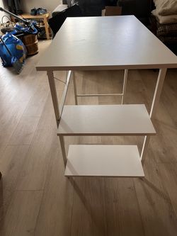 Computer Desk With 2 Side Shelves