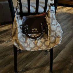 Brown & Beige COACH purse