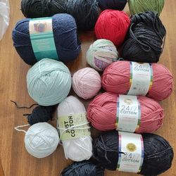 Yarn. Mostly Cotton. Colors I No Longer Use 