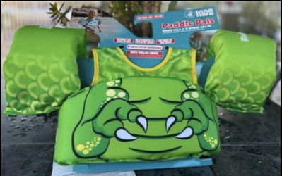 New Body Glove Paddle Pals Life Jacket U.S. Coast Guard Approved Kids Swim Vest 33-55 LBS Dragon design  