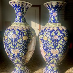 Pair Of Antique Japanese Porcelain  Vases