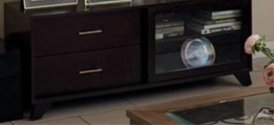 Dark Wood TV Stand with Drawers