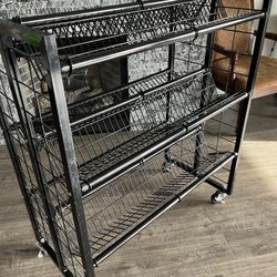 Rolling Metal Book Rack