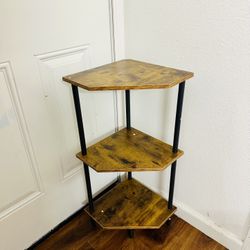 Wood 3 Tier Corner Shelves Organizer Storage Size 29" Tall New Condition