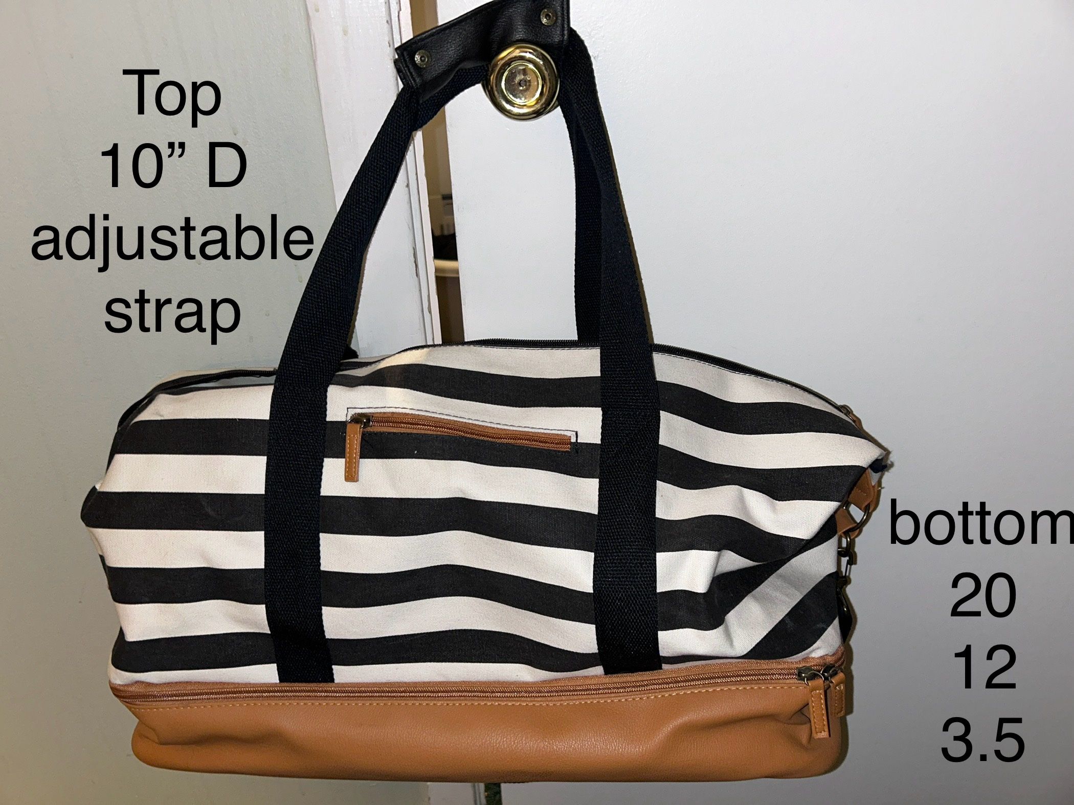 carryall bag with lower compartment for shoes for example