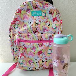 Squishmellow School Backpack & Water Bottle Set New