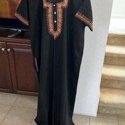 Beautiful Black Embroidery Long Dress