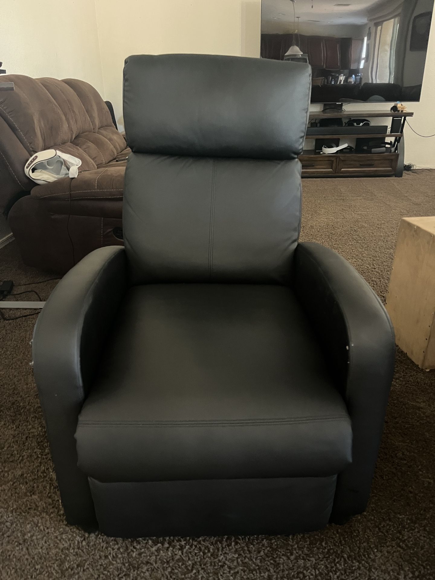 Single Manual Black Recliner Chair