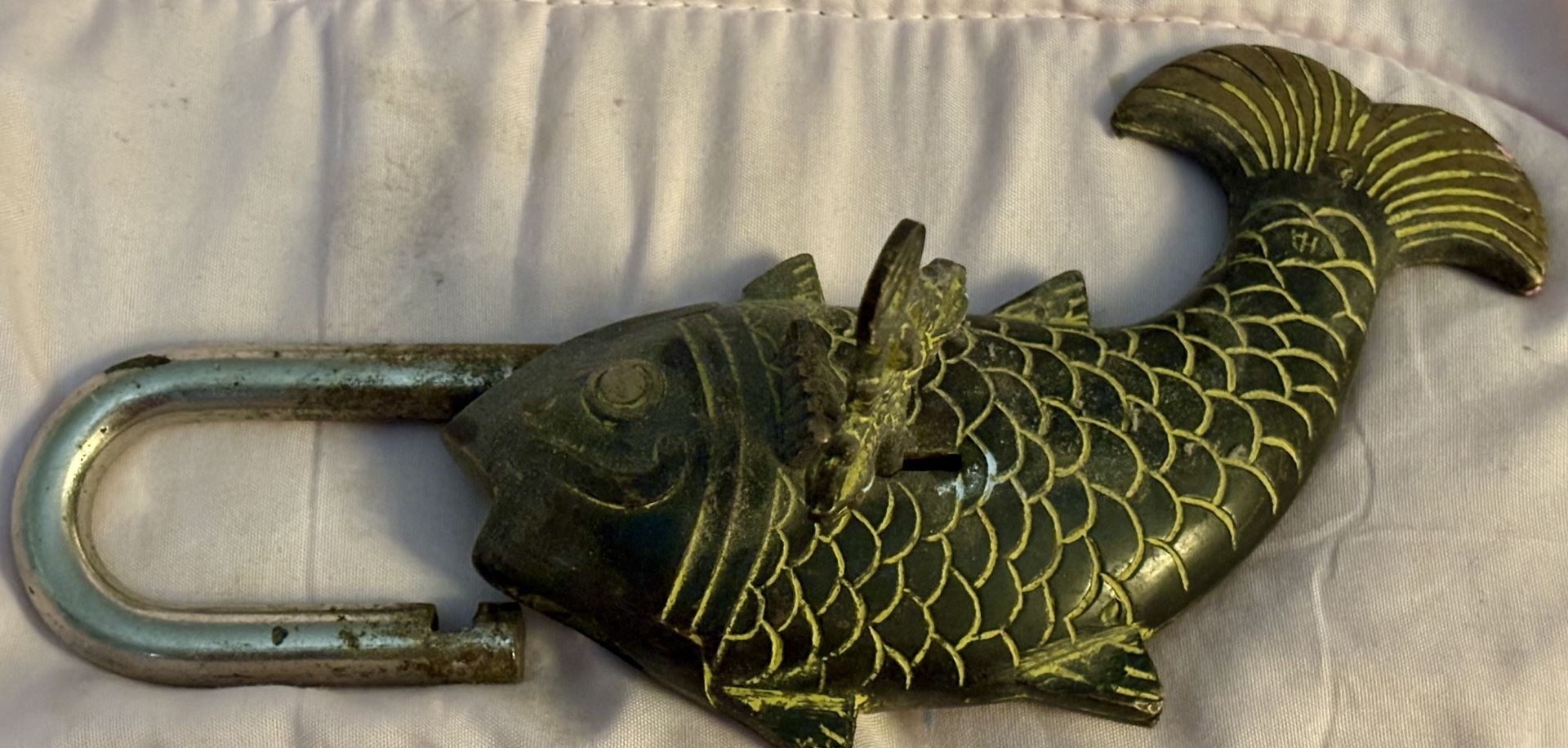 Vintage Fish-Shaped Padlock