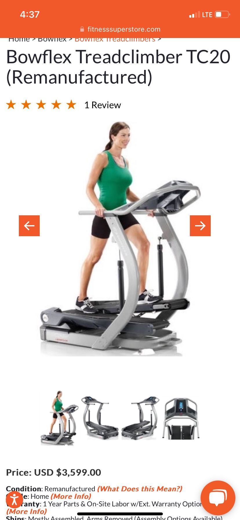 COMMERCIAL BOWFLEX TC10 TREADMILL (great SHAPE CONDITION:10/10