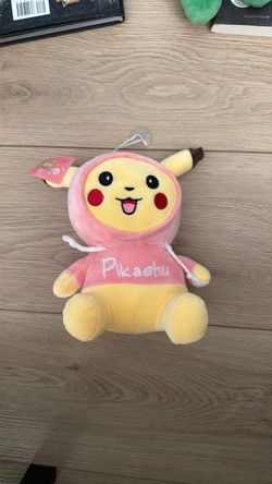 Pikachu Plush Toy in Pink Hoodie