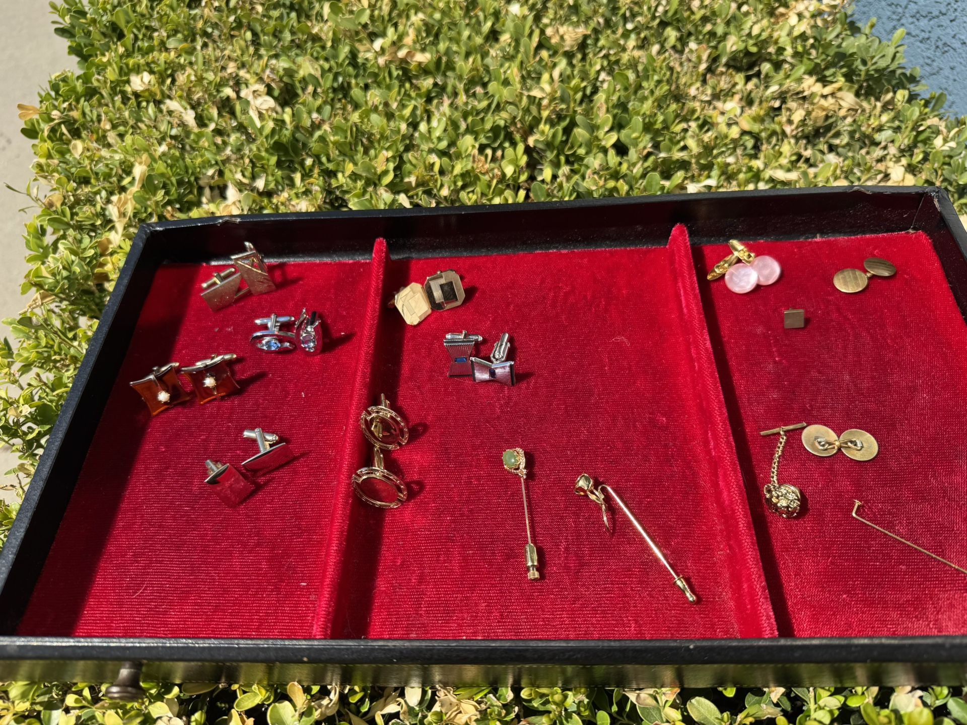 Men’s vintage cuff links and stick pins: Swank, Anton, Hickok, Monet