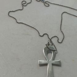 Sterling Silver Ankh Egyptian Cross Pendant 