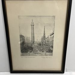 Don Swann Original Etching Mount Vernon Place Baltimore MD. # 235/300