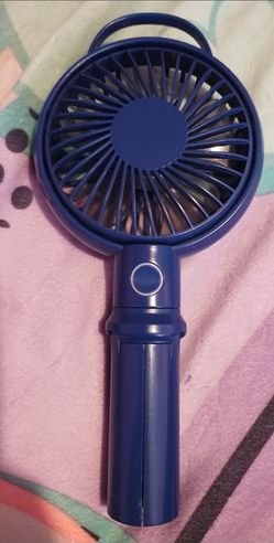 Blue stand up fan portable