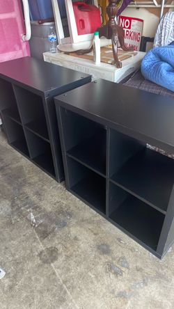 Black 4-Cube Storage Shelves – Set of 2