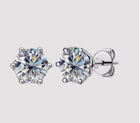 0.5 carat moissanite silver earrings