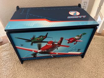 DISNEY PIXAR AIRPLANE TOY BOX - TOO HINGED TO STAY OPEN! Excellent Condition!!