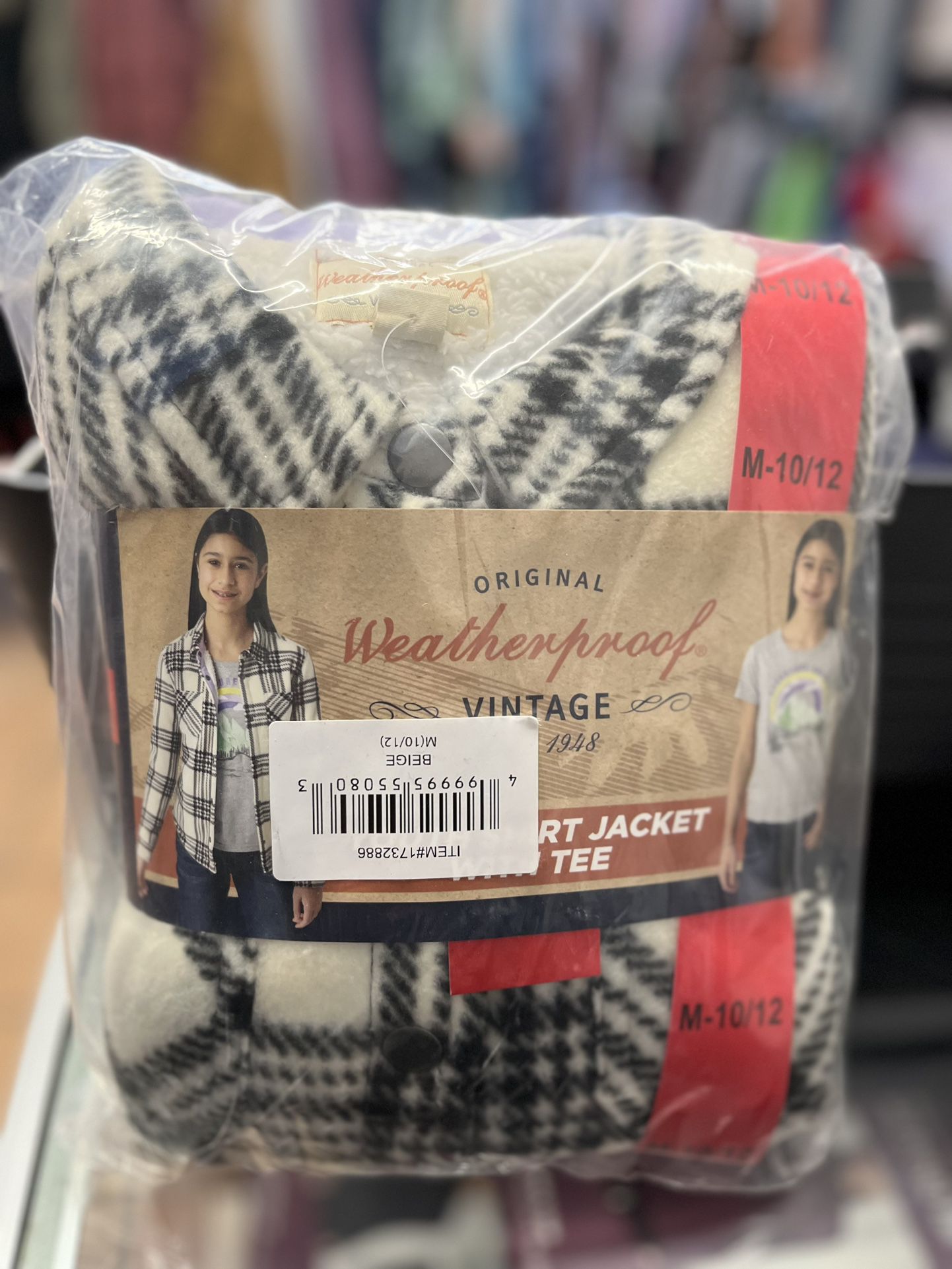Girl Shirt Jacket With Tee Weatherproof Brand