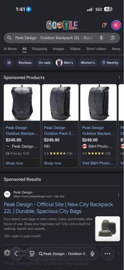 Peak Design Outdoor Backpack 25L - Black