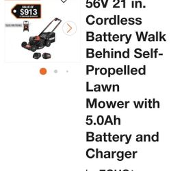 ECHO 56V 21 in. Cordless Battery Walk Behind Self-Propelled Lawn Mower with 5.0Ah Battery and Char