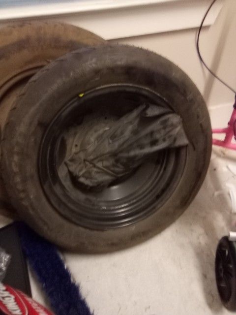 Car Spare Tire With Lug Wrench And Jack