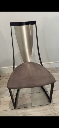 6 metal and velvet dinning chairs