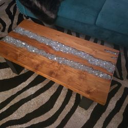 Wood/Glass Apoxy Coffee Table
