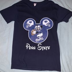 Navy Blue Mickey Mouse Penn State Shirt; Women’s Medium