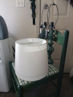 Green lamps and chair
