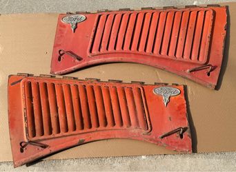 1935 Ford Truck Hood Side Panels with Original V8 Emblems