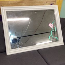 Gorgeous Vintage  Wood Mirror 37 X27