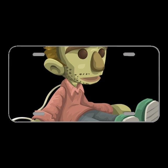 License Plate Novelty Car Front Doll Toy Zombie Sad Scary Creepy