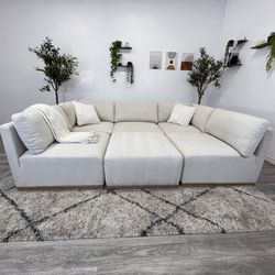 White Sectional Modular Couch - Free Delivery 