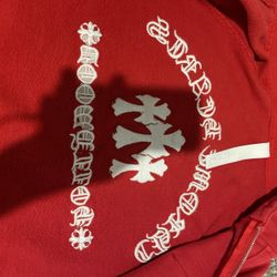 Red Chrome Hearts Zip Jacket 