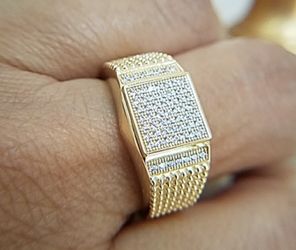 14k Gold plated men's Wedding Band Ring