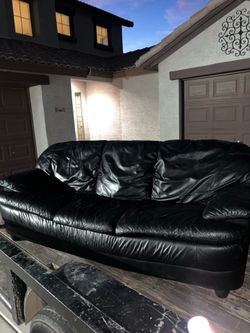 Black leather couch
