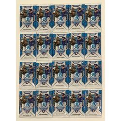 (20) 2021 Bowman Chrome Baseball Mega Box Packs 5-card Packs 20 Pack Lot Brand New Factory Sealed Base MLB Cards