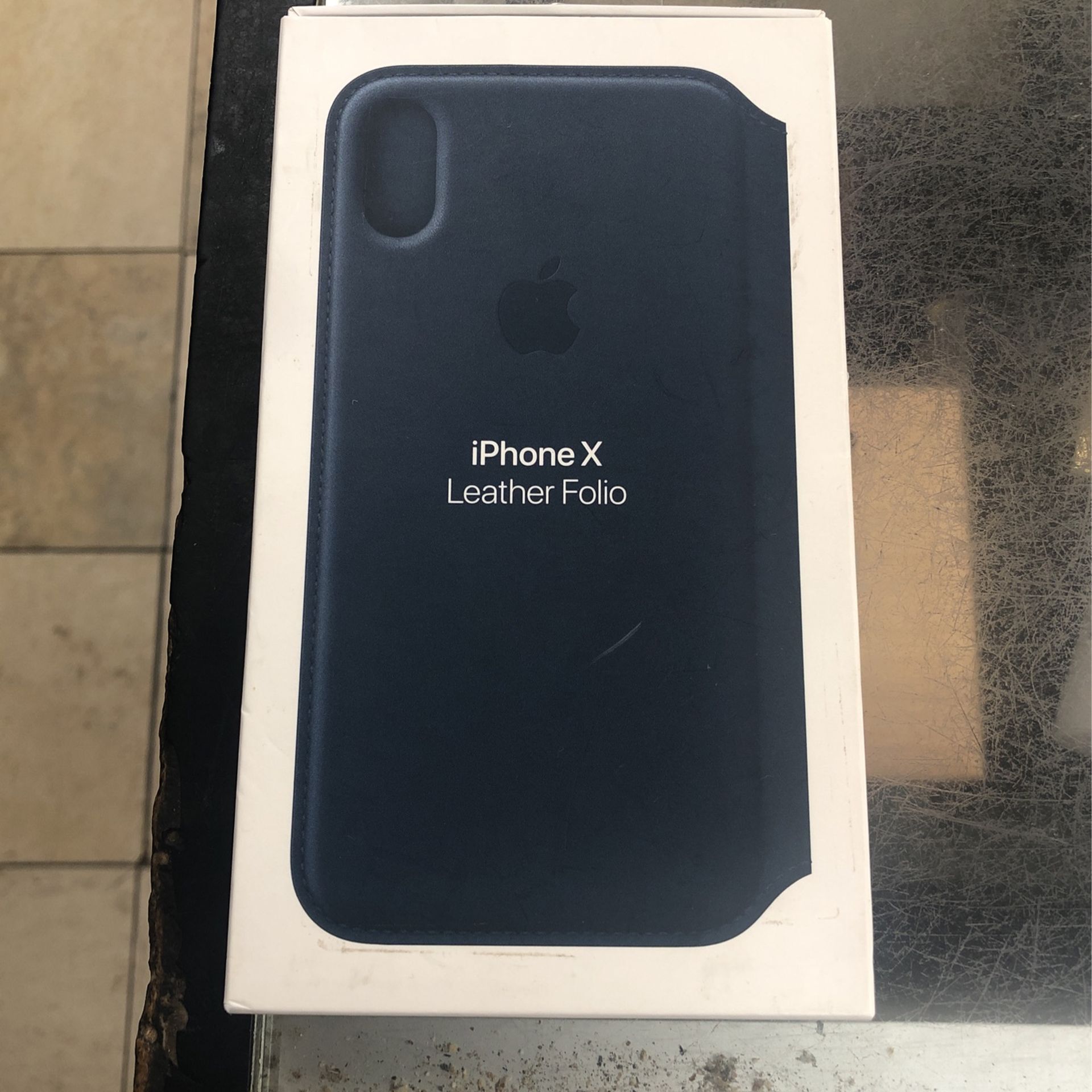 Genuine iPhone X Folio Leather Case