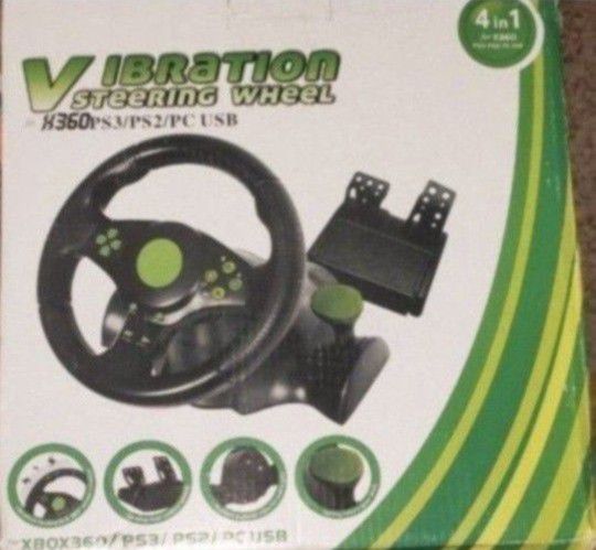 Vibration Steering Wheel For XBOX360 PS3 PS2 PC