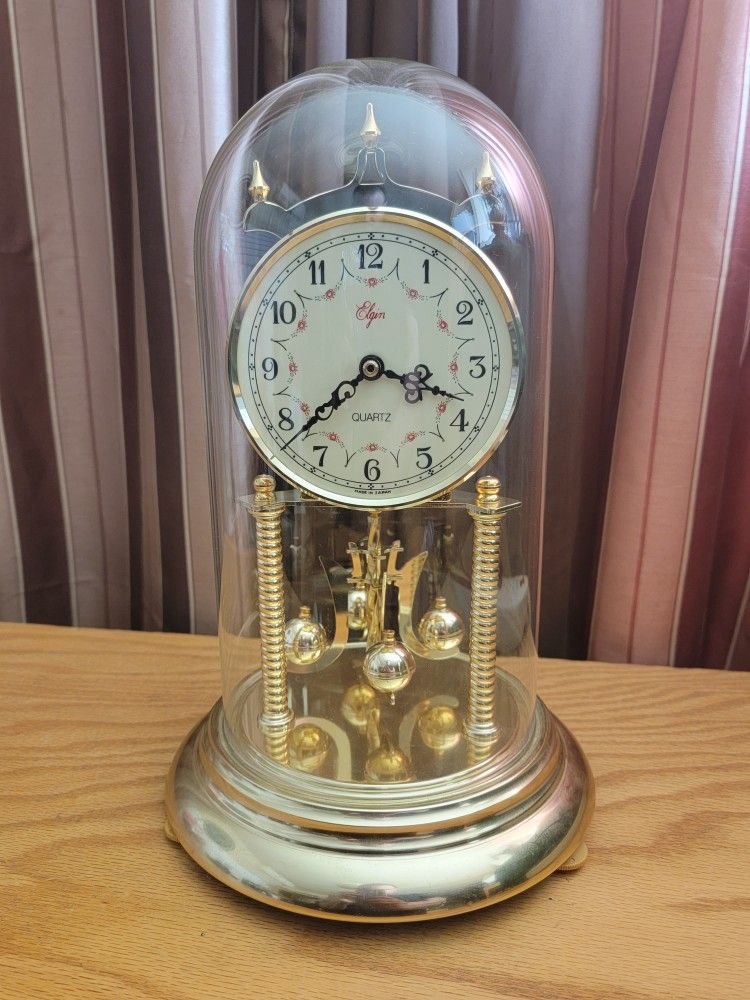 Elgin Anniversary Clock with Glass Dome