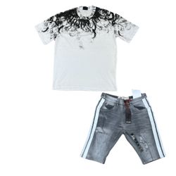 Men's shirt and shorts outfit