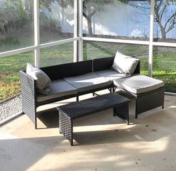 Nice patio sectional with cushions