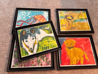Set of 5 16x20 Black Frames Wall Hanging