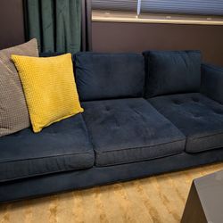 Dark Blue Sofa With Pillows